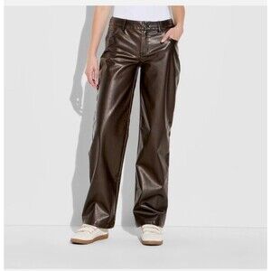Women's Straight Leg Faux Leather Pants - Wild Fable NWT Size 00